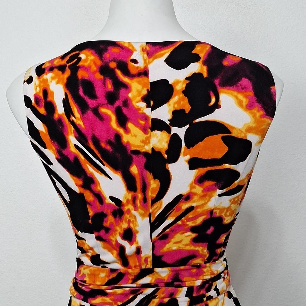Cache "NEW" Colorful Neon Animal Print Mobwife Maximalism BeltedDress Size 14 - Picture 8 of 15